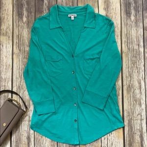 Teal Express Button Down